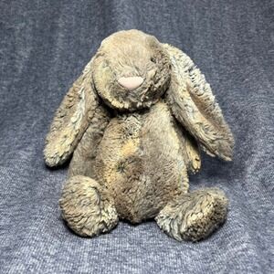 Jellycat Bashful Bunny Woodland  Plush Stuffed Animal Brown Grey Mottled